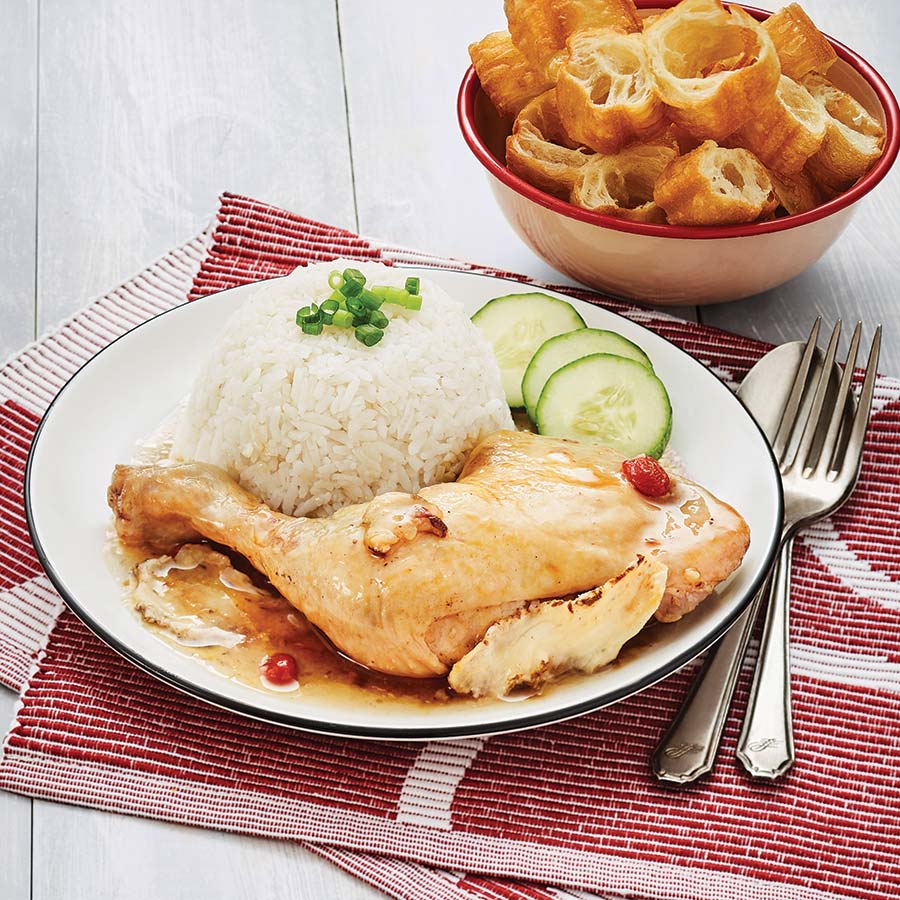 FRAGRANT HERBAL SALTED CHICKEN LEG + RICE