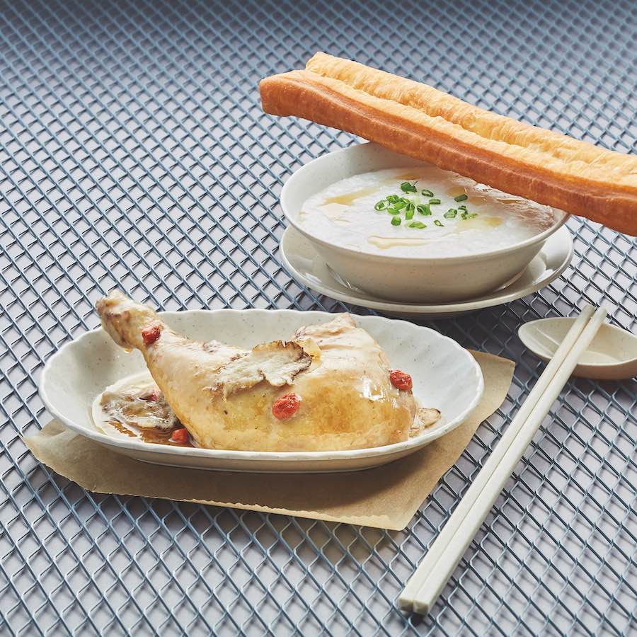 Yoo Tiao + Porridge + Fragrant Herbal Salted Chicken Leg